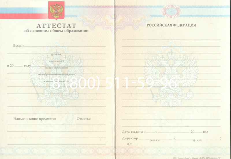Купить Аттестат за 9 класс 2007-2010 годов в Ногинске Купить Аттестат за 9 класс 2007-2010 годов в Ногинске